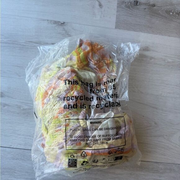 Nasty gal muted floral stripe linen bardot puff sleeve mini dress size 6 NWT - Picture 3 of 7